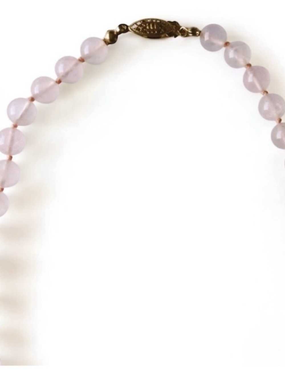 Vintage Rose Quartz, Glass & Chinese Export Cloisonné Beaded Necklace - Picture 7 of 7